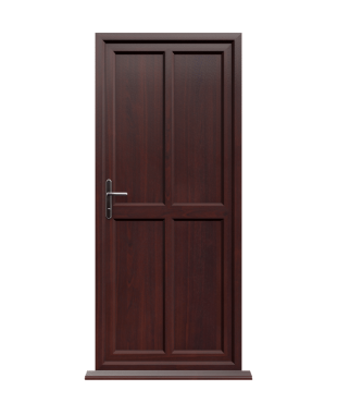 Order Doors Online 127 Peterborough - Rosewood On White Panelled uPVC Door Supply Only