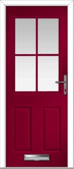 Red Lyntham 4 Lite Grid Composite Door