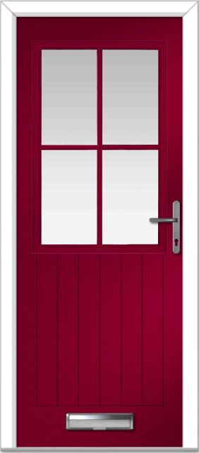 Red Lyntham 4 Lite Grid Farmhouse Composite Door