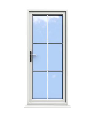 Winchester - White uPVC Door Georgian Bar Supply Only