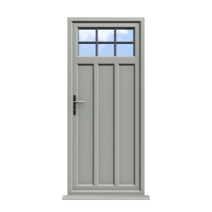 Agate Grey 19 York - Agate Grey On White Double Glazed uPVC Door Astragal Bar Supply Only