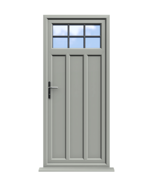 Order Doors Online 121 York - Agate Grey On White Double Glazed uPVC Door Astragal Bar Supply Only