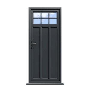 York - Anthracite Grey On White Double Glazed uPVC Door Astragal Bar Supply Only