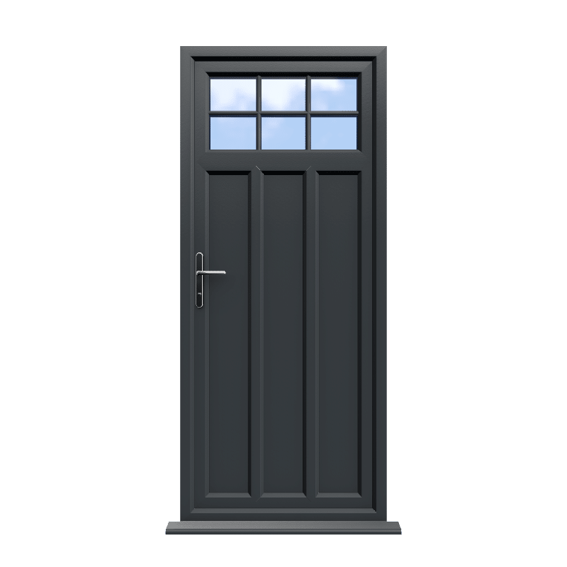 York - Anthracite Grey On White Double Glazed uPVC Door Astragal Bar Supply Only 1 York - Anthracite Grey On White Double Glazed uPVC Door Astragal Bar Supply Only