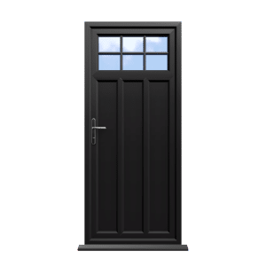Black 20 York - Black On White Double Glazed uPVC Door Astragal Bar Supply Only