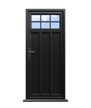 Order Doors Online 135 York - Black On White Double Glazed uPVC Door Astragal Bar Supply Only