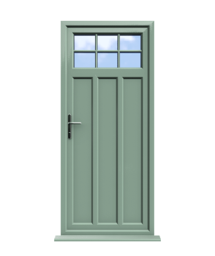 Order Doors Online 276 York - Chartwell Green On White Double Glazed uPVC Door Astragal Bar Supply Only