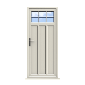 Cream 20 York - Cream On White Double Glazed uPVC Door Astragal Bar Supply Only