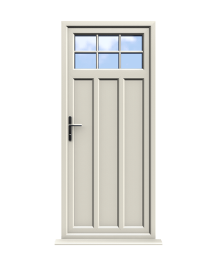 Order Doors Online 243 York - Cream On White Double Glazed uPVC Door Astragal Bar Supply Only