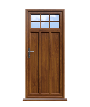 Order Doors Online 261 York - Golden Oak On White Double Glazed uPVC Door Astragal Bar Supply Only