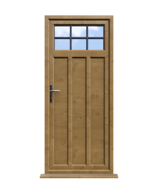 Order Doors Online 137 York - Irish Oak On White Double Glazed uPVC Door Astragal Bar Supply Only