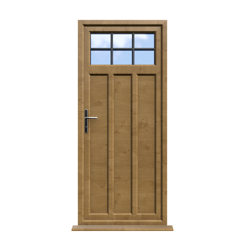York - Irish Oak On White Double Glazed uPVC Door Astragal Bar Supply Only 1 York - Irish Oak On White Double Glazed uPVC Door Astragal Bar Supply Only