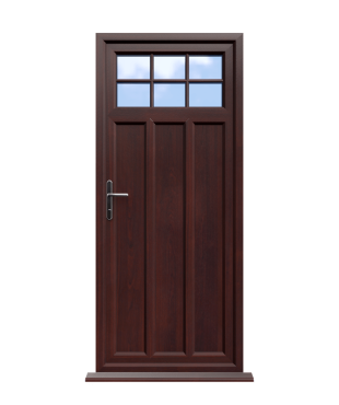 Order Doors Online 231 York - Rosewood On White Double Glazed uPVC Door Astragal Bar Supply Only