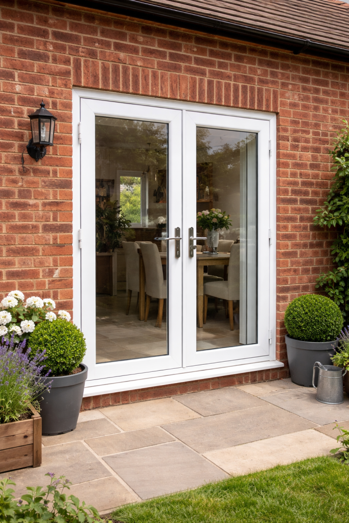 uPVC French doors fitted neatly to a UK home
